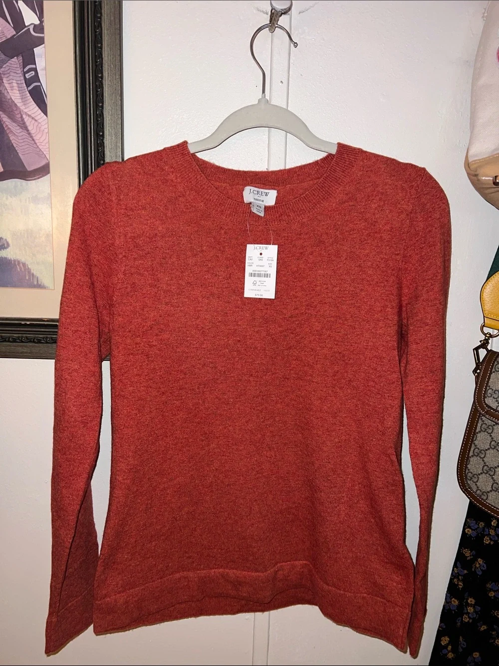 J. Crew Classic Crewneck Sweater in Rusty